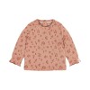 Bruinroze t-shirt met bloemetjes - T-shirt long sleeves safari bloom deep pink